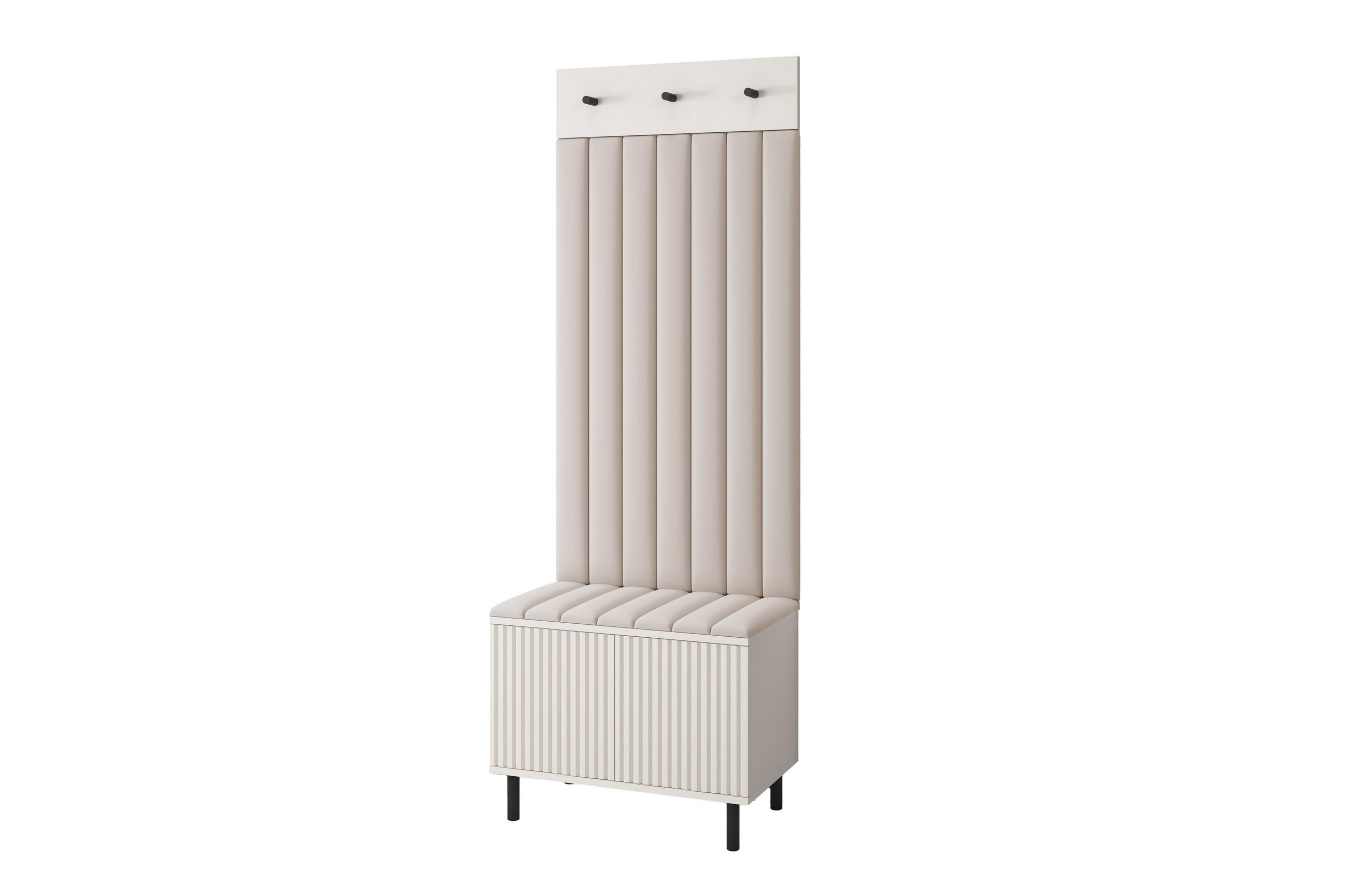 GARDEROBE Ritmo version 6 mit POLSTERPANEELEN Beige - Beige/Creme, Holzwerkstoff (70/195/40cm) - Jerpax