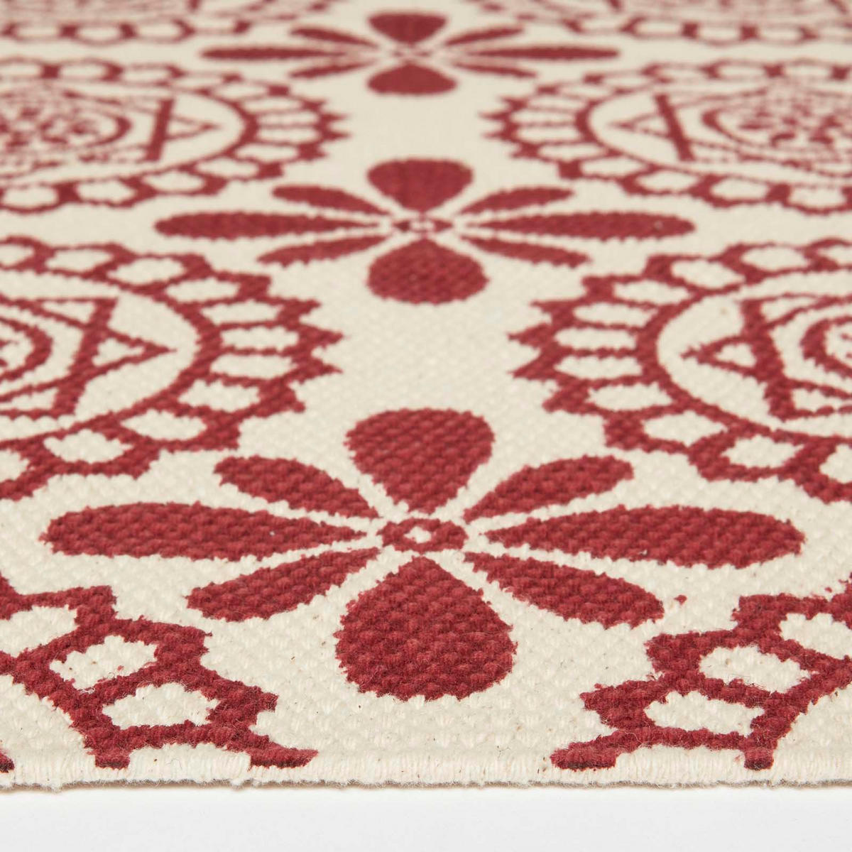 TEPPICHLÄUFER Cassia Baumwolle gemustert 66/200 cm - Rot, Textil (66/200cm) - Homescapes