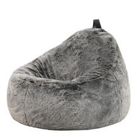 SITZSACK Sessel Kokon aus Kunstfell - Grau, Kunststoff/Textil (87/73/87cm) - icon