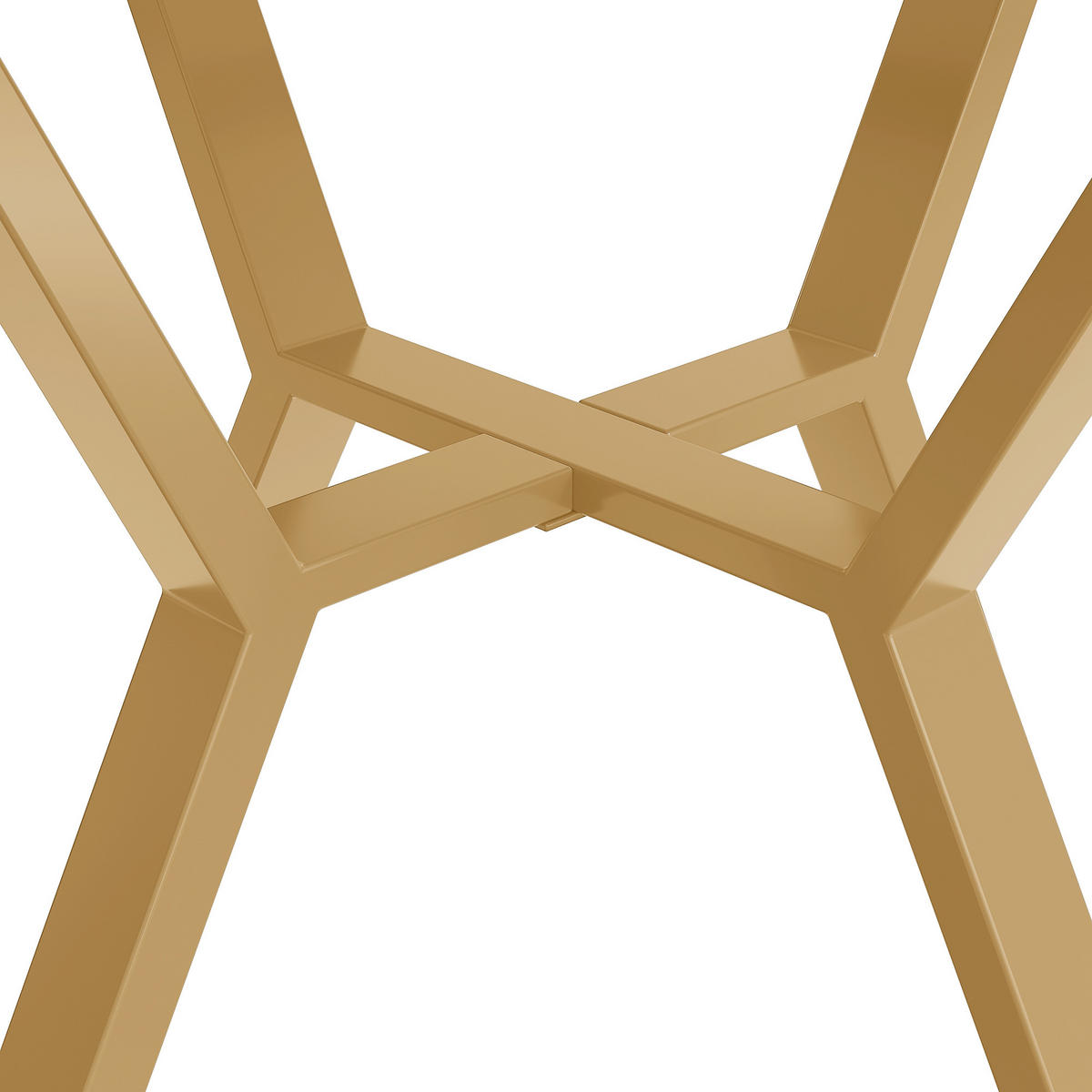 ESSTISCH 100x100x75 cm in Weiß und Gold aus MDF mit Marmoroptik auf goldenem X-Gestell - Goldfarben, Holzwerkstoff (100/100/75cm) - Modfu