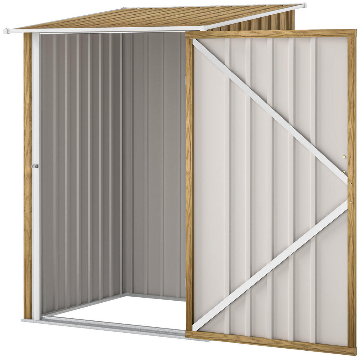 GARTENHAUS aus verzinktem Stahl mit Flügeltür 100 x 104 x 160 cm ,hellbraun - Braun, Metall (100/160/104cm) - Vallsero