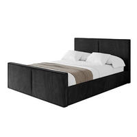 POLSTERBETT mit Bettkasten, Fußteil und Lattenrost, Boxbett mit Matratze H3/H4 - VANTO-Z 160x200 Schwarz - Schwarz, Holzwerkstoff/Textil (160/200cm) - ALTDECOR