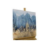 ACRYLBILD HANDGEMALT 60/60 cm - Blau, Holz/Textil (1.2/60cm) - KUNSTLOFT