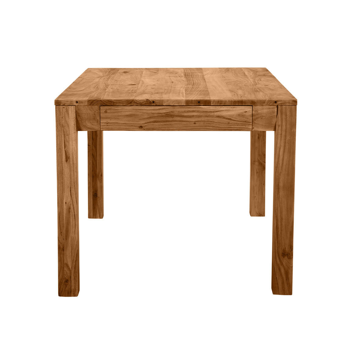 ESSTISCH Ausziehbar Massiv Akazienholz Schwarz Metall L120-210 BALTO - Naturfarben, Holz (210/90/76cm) - Miliboo