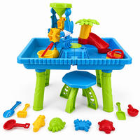 STŮL Vícebarevný vodní herní se stoličkou 37dílné příslušenství - modrá, plast (57/37cm) - Relaxdays