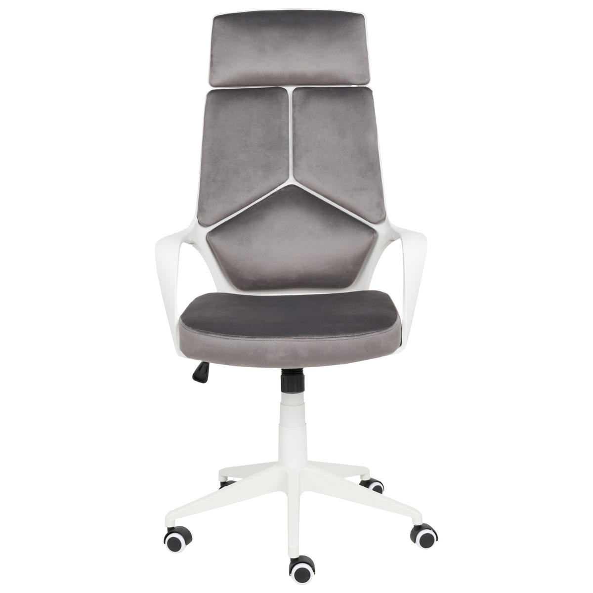 BÜROSTUHL Samtstoff Grau Delight - Grau, Textil (64/116/64cm) - Beliani