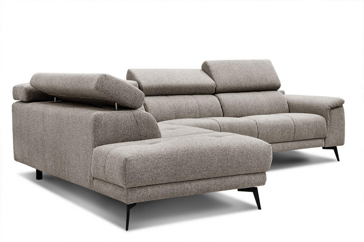 ECKSOFA FIERO 5-Sitzer, taupe - Taupe/Schwarz, Holzwerkstoff/Textil (158/269cm) - Courtois Laville