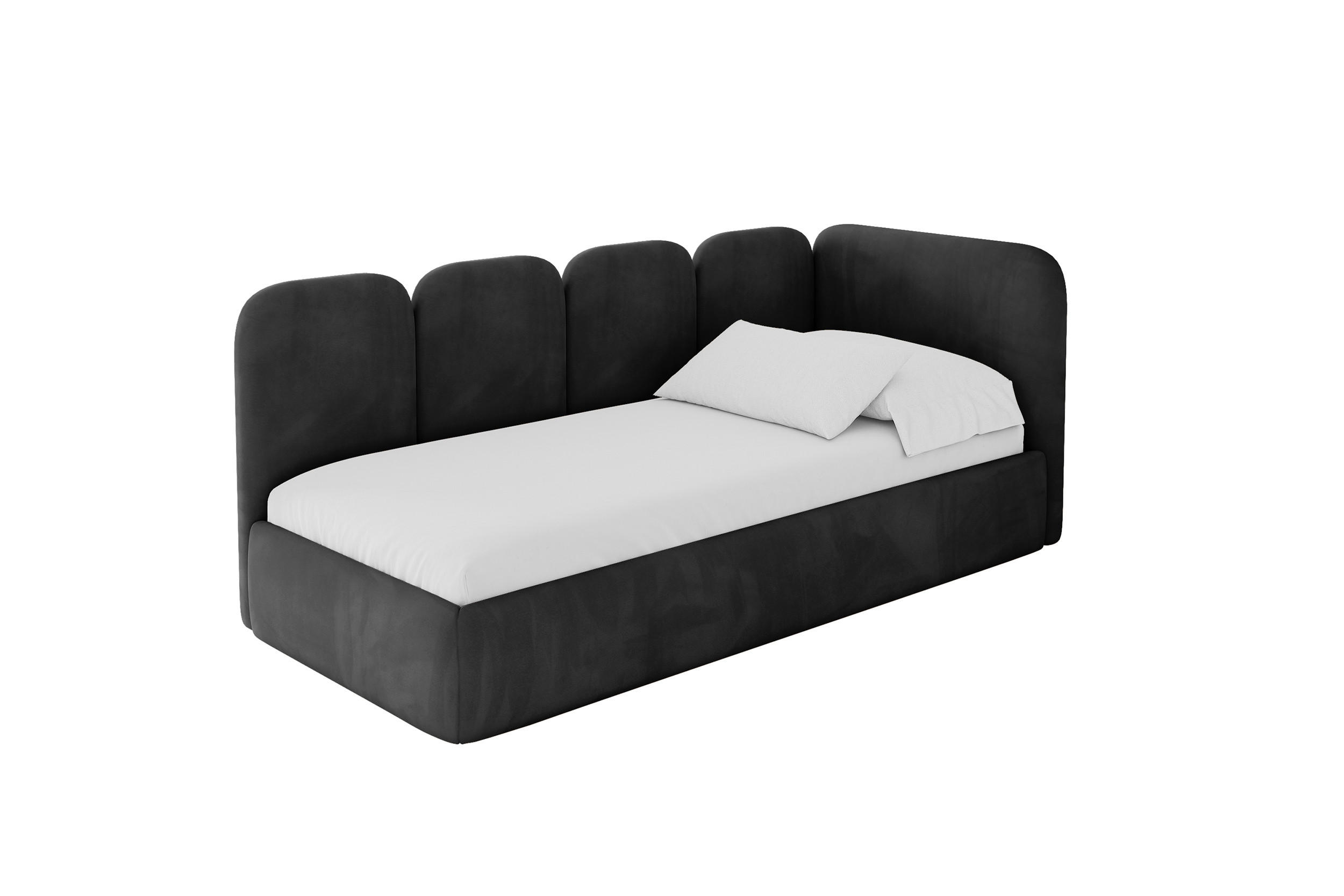 ALTDECOR JEDNOLŮŽKOVÁ POSTEL pro mládež s úložným prostorem, vlevo - VELY 80x200 černá