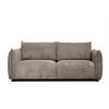 SOFA TAUER 3-Sitzer, taupe - Taupe/Schwarz, Holzwerkstoff/Kunststoff (112/84/206cm) - Courtois Laville