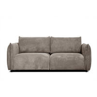 SOFA TAUER 3-Sitzer, taupe - Taupe/Schwarz, Holzwerkstoff/Kunststoff (112/84/206cm) - Courtois Laville