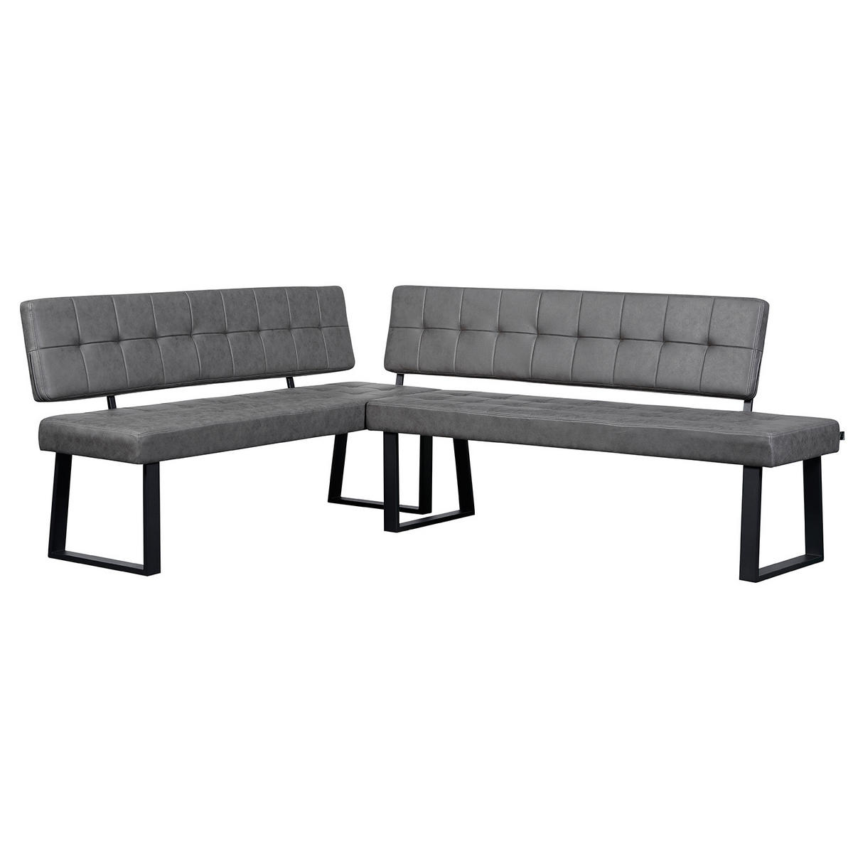 SITZBANK SIGFRID - Grau, Textil/Metall (160/86/56cm) - B&D Home