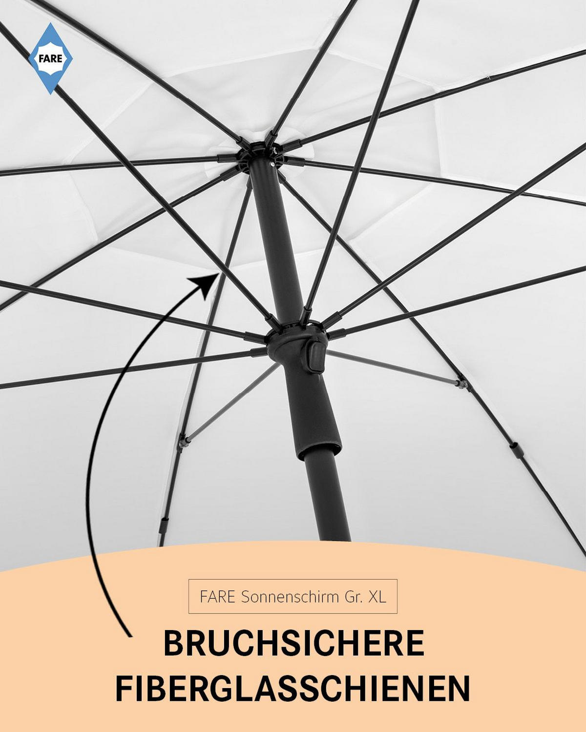SONNENSCHIRM 235/235/144 cm - Weiß, Kunststoff (235/235cm) - FARE
