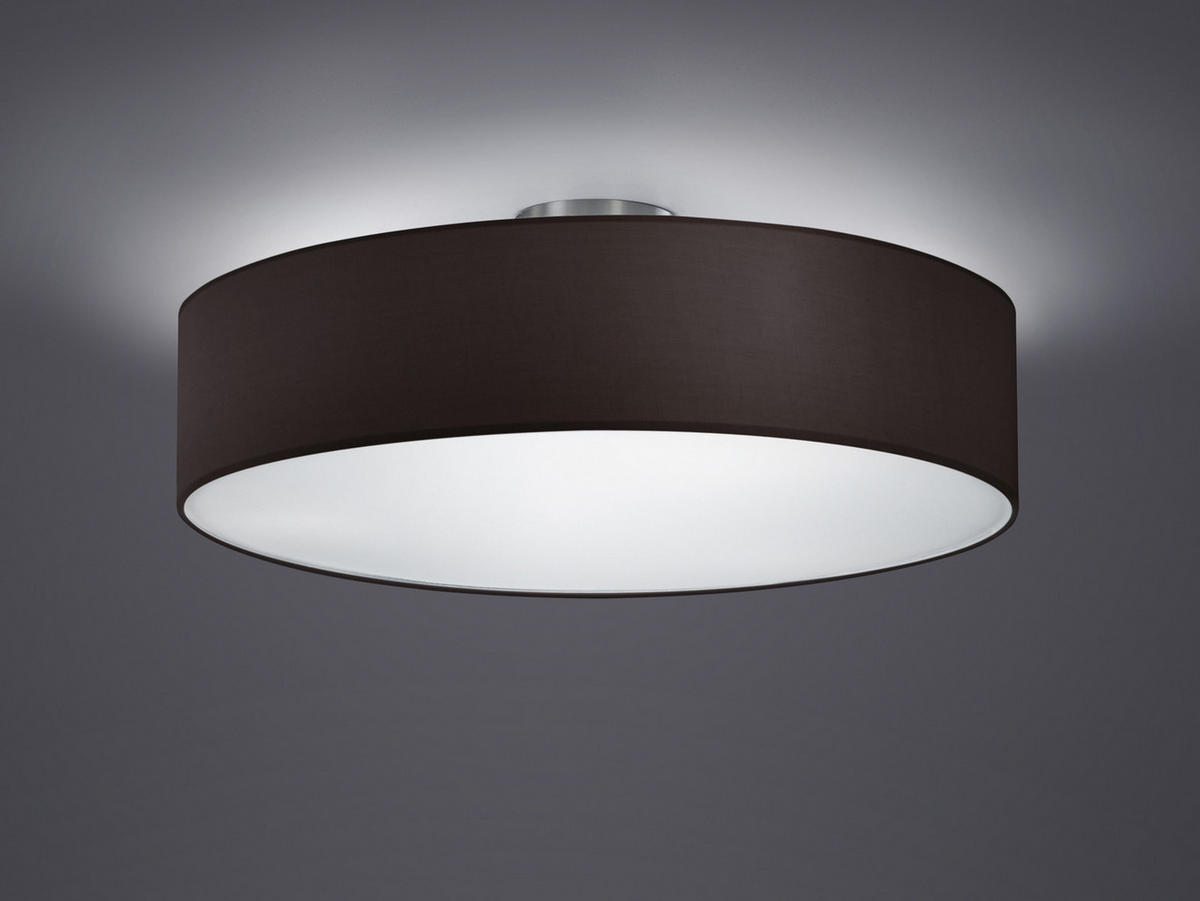 LED-DECKENLAMPE Ø50cm, Lampenschirm Stoff Schwarz - Schwarz, Textil (50/50/17cm) - meineWunschleuchte