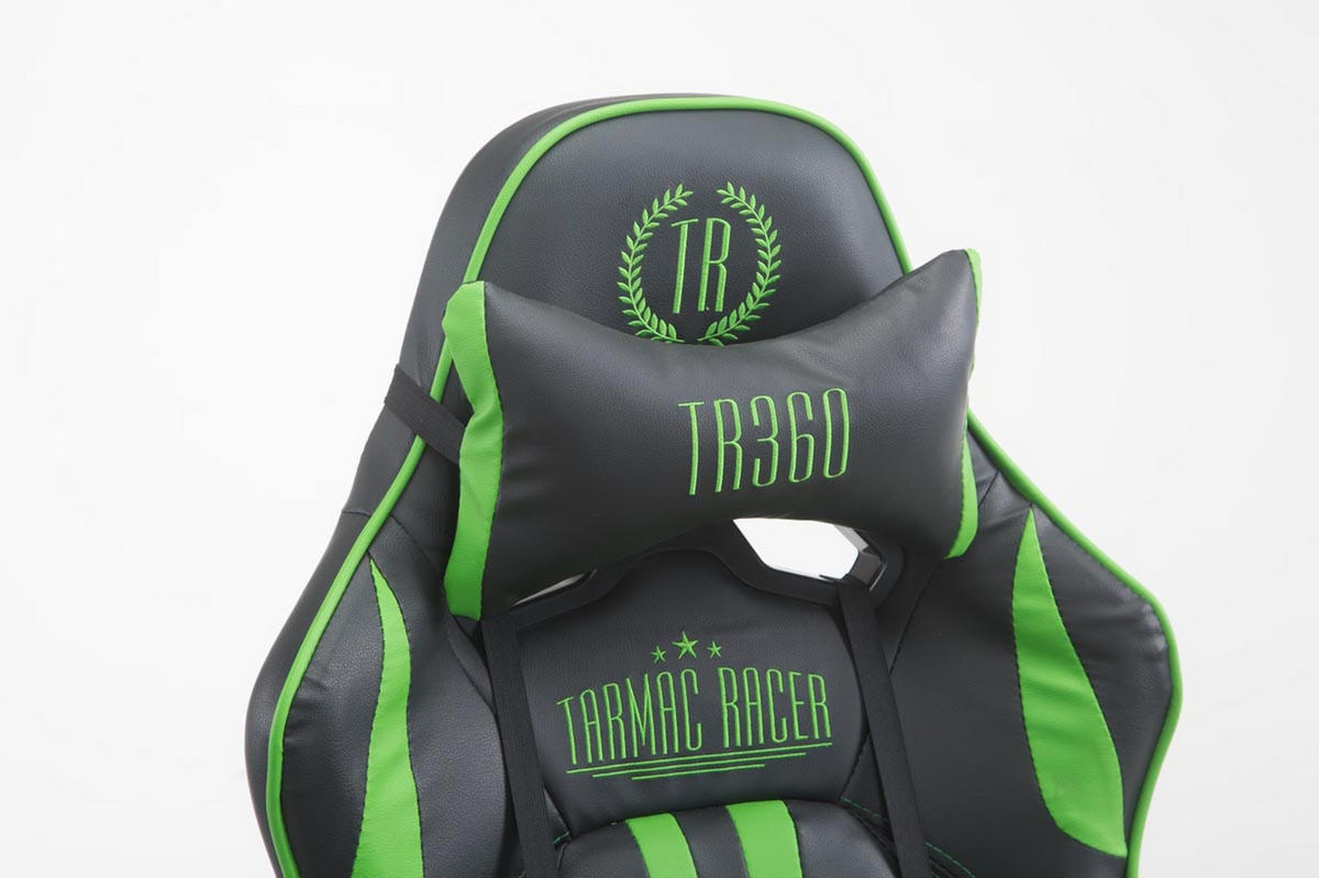 GAMINGSTUHL Limitless-2, Kunstleder mit Fußablage Schwarz/Grün - Grün, Textil/Metall (70/135/58cm) - TPFLiving