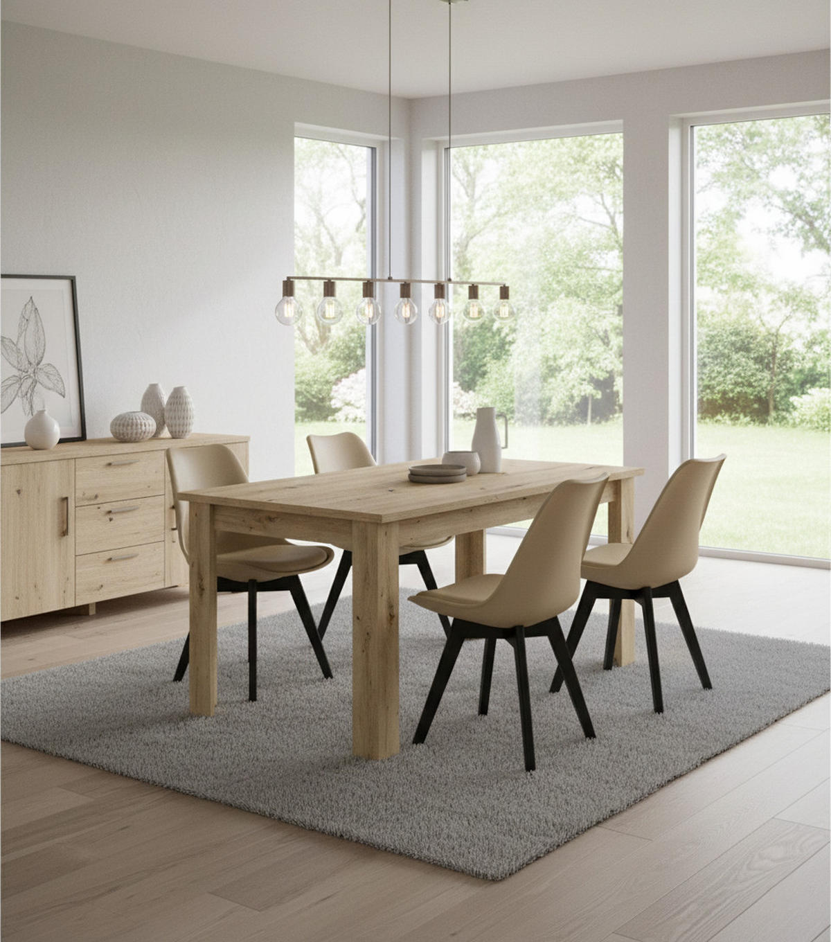 ESSTISCH Artisan Eiche 120x80 cm NP Modernes Design - Eichefarben, Holzwerkstoff (80/120/5cm)