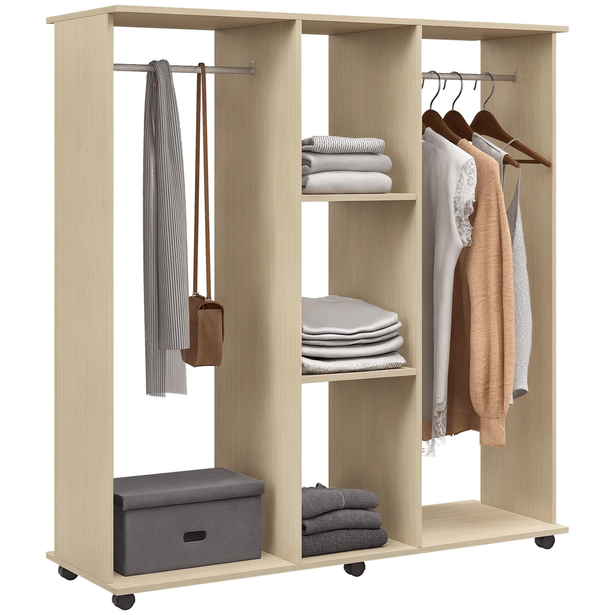 KLEIDERSCHRANK Eukalyptusholzfarben 1 Stück - Eukalyptusholzfarben, Holzwerkstoff (40/128/120cm) - GiPP