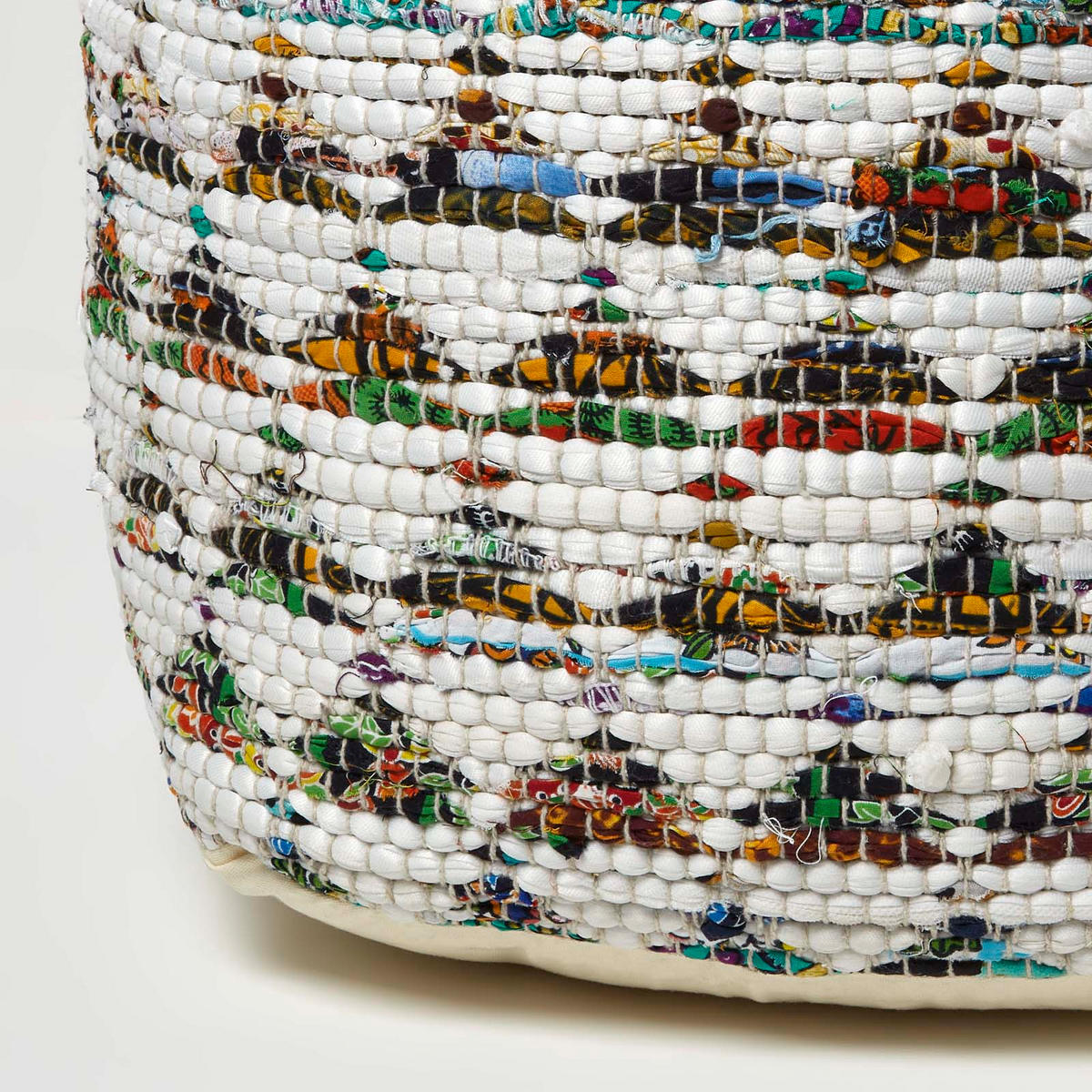 SITZWÜRFEL creme-bunt gemustert, 40/40/40 cm - Multicolor, Textil (40/40/40cm) - Homescapes