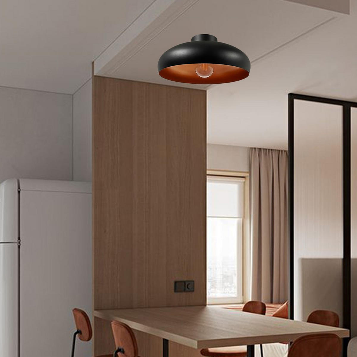 DECKENLEUCHTE Androa Lampe - Schwarz, Metall (40/40/20cm) - Bamyum