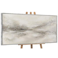 GEMÄLDE Nebulöse Ferne Schattenfugenrahmen Hellgrau 160x80 cm - Hellgrau, Holz (160/80cm) - YS-art gallery