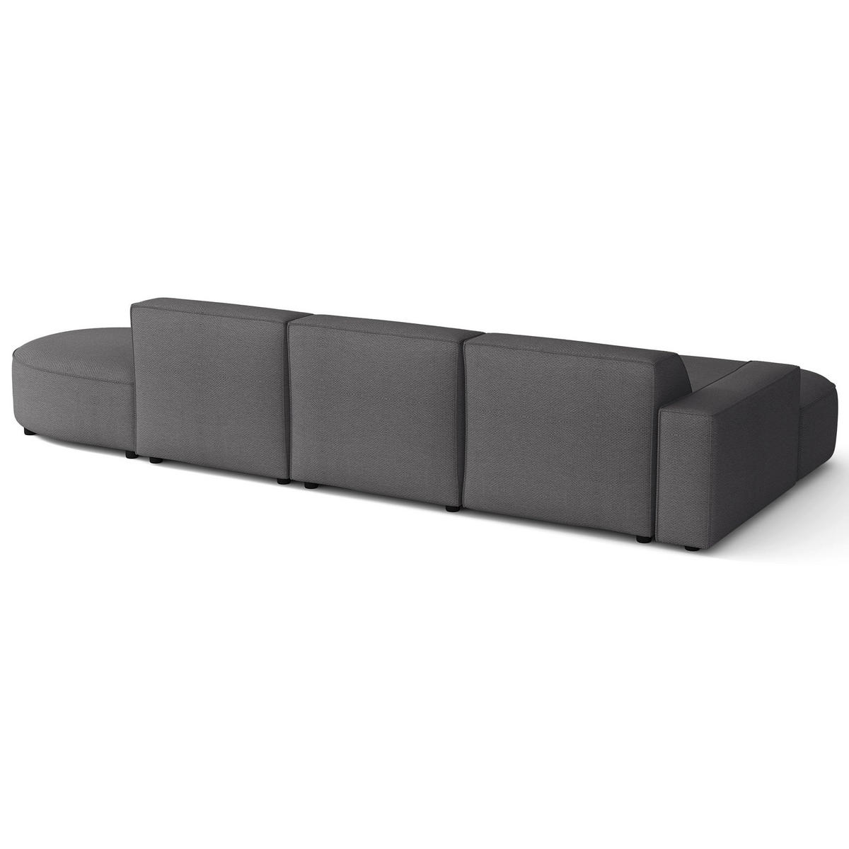 ECKSOFA Sallmo L-Form, 3-Sitzer, links 358 cm - Dunkelgrau/Schwarz, Kunststoff/Textil (358/166cm) - Selsey