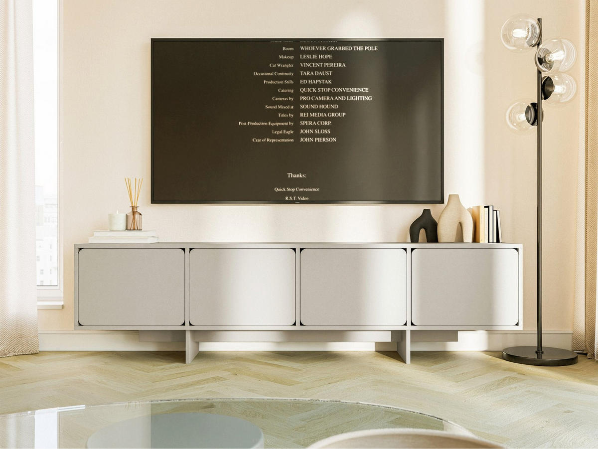 TV-LOWBOARD Wuwu Greige 200/55/35 cm - Taupe, Holzwerkstoff (200/55/35cm) - Selsey