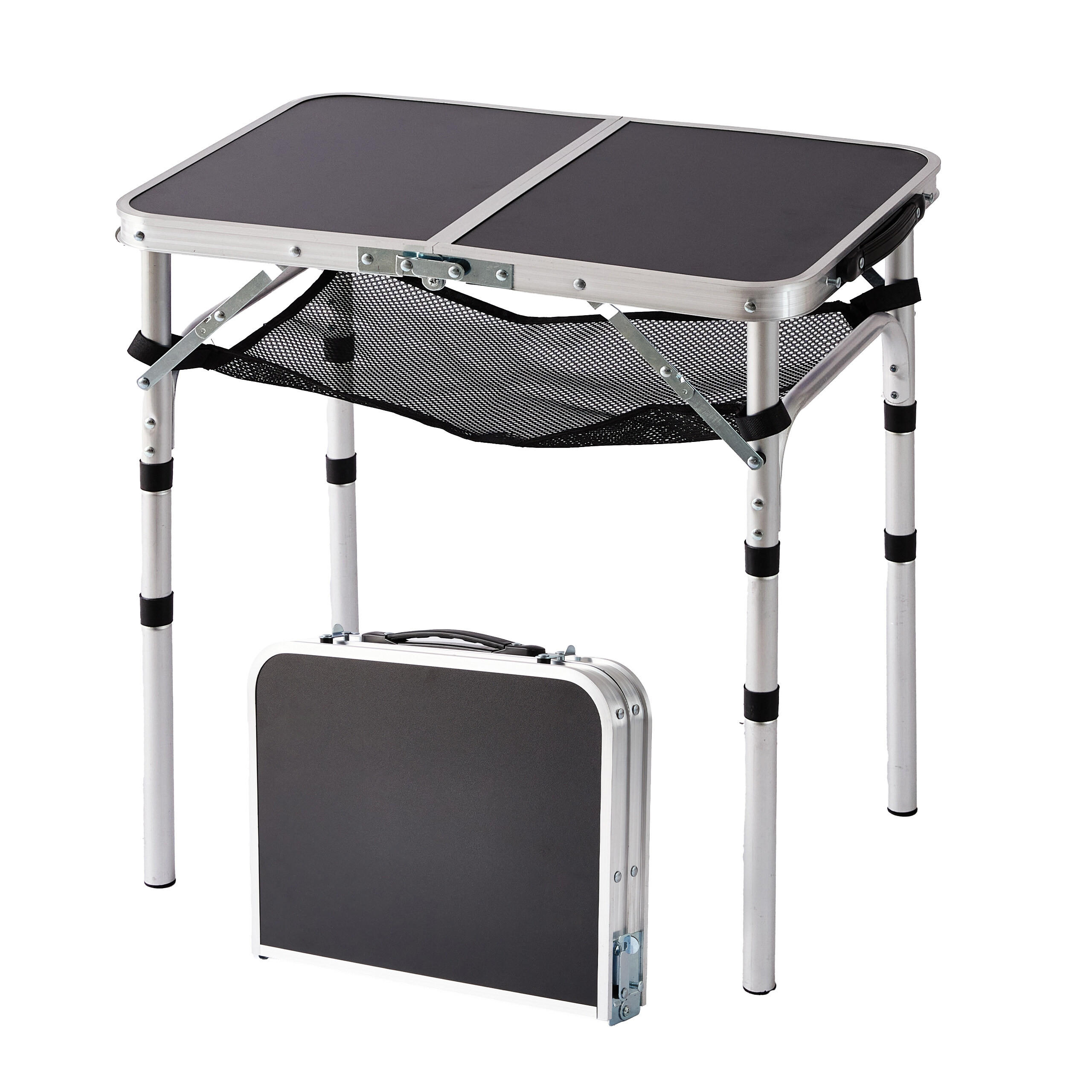 CAMPINGTISCH - Schwarz, Holzwerkstoff/Metall (40/60/60cm) - Relaxdays