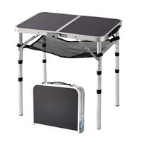 CAMPINGTISCH - Schwarz, Holzwerkstoff/Metall (40/60/60cm) - Relaxdays