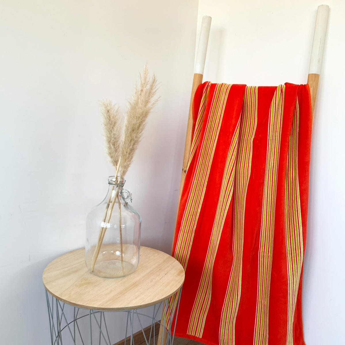 STRANDTUCH Frottee Velours Jacquard Milonga Orange 90x170 400g/m² - Orange, Textil (90/170cm) - LE COMPTOIR DE LA PLAGE
