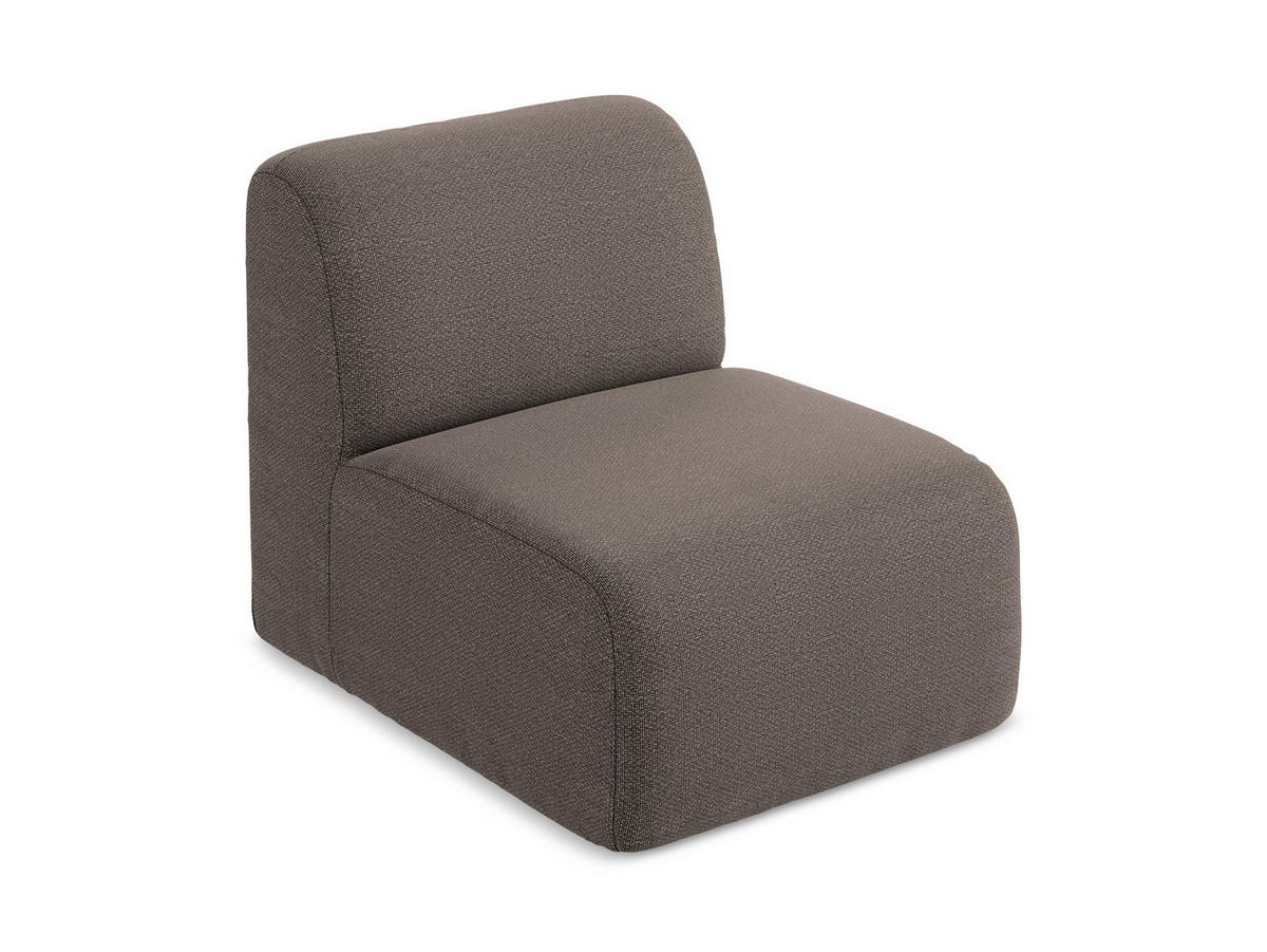 SOFAELEMENT Bouclé Stoff Braun - Schwarz/Mokka, Holzwerkstoff/Kunststoff (70/75/94cm) - Makamii