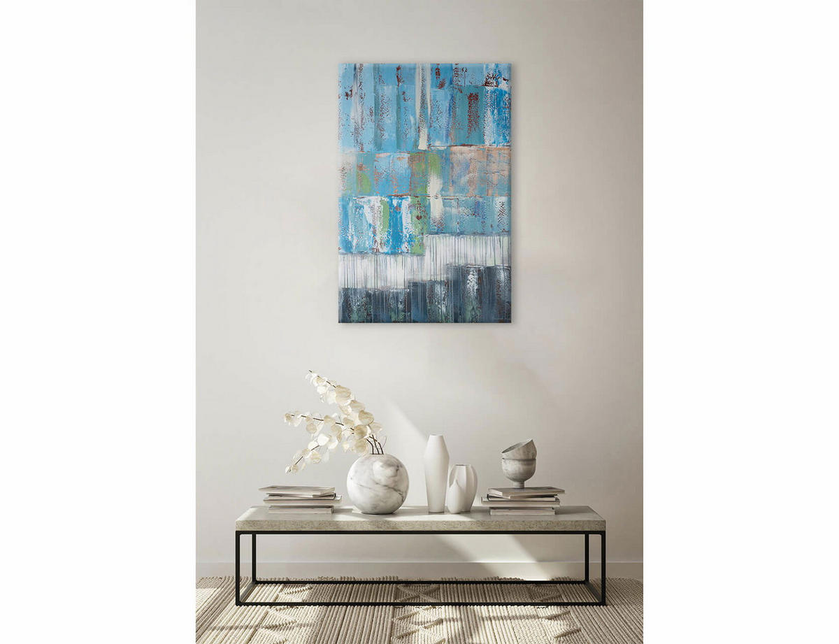 ÖLGEMÄLDE 80/120 cm - Türkis/Blau, Holz/Textil (2/120cm) - KUNSTLOFT