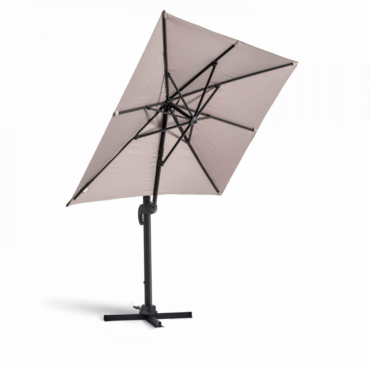 SONNENSCHIRM 2x3m Aluminium, Taupe - Taupe, Metall (300/200cm) - Oviala