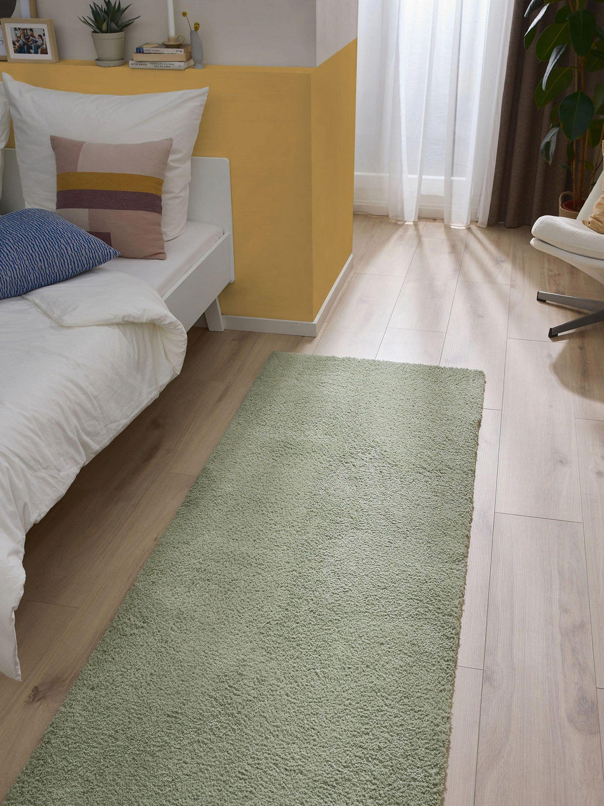 LÄUFER Soda Hellgrün 80x240 cm - Hellgrün, Textil (80/240cm) - benuta Nest