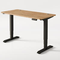 SCHREIBTISCH Elektrisch Höhenverstellbarer HomePro 140x70cm Schwarz/Massive Eiche mit Memory-Funktion, Anti-Kollisions Technologie - Eichefarben/Schwarz, Holz (70/140/63.5cm) - Desktronic