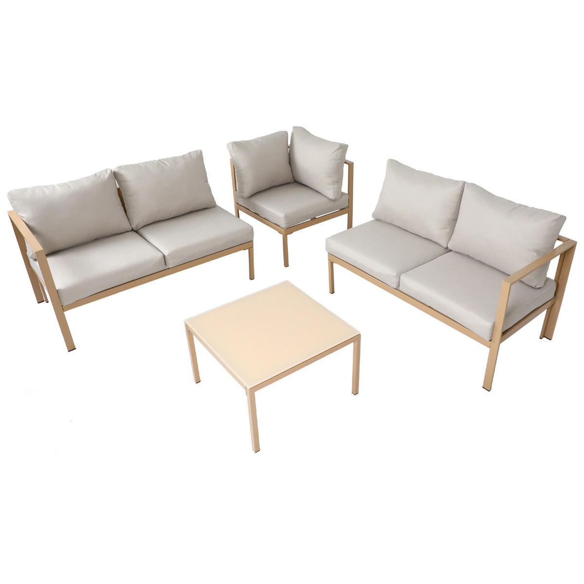GARTENLOUNGE Missouri Beige / Natur - Beige/Creme, Metall - SVITA