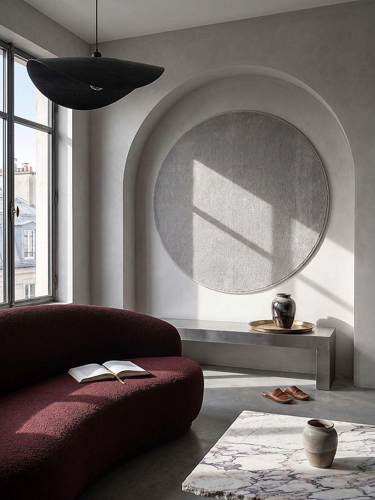 TEPPICH Hochflor BORMIDA Uni Polypropylen Silber Ø 200 cm Rund - Silberfarben, Textil (200/200cm) - KADIMA DESIGN