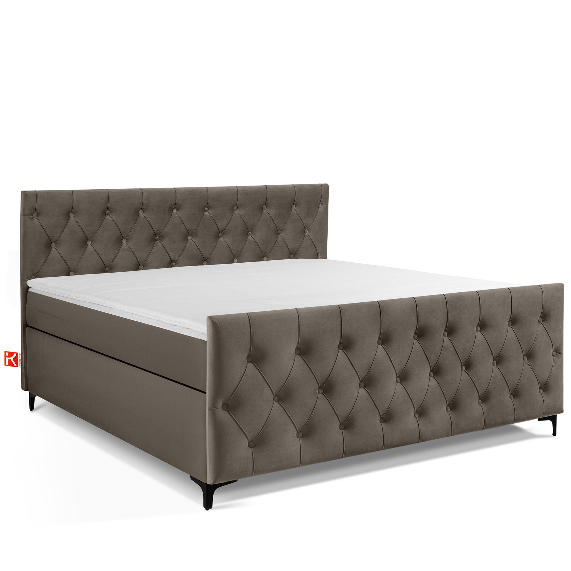 POLSTERBETT ARDEA, Braun - Schwarz/Braun, Holz/Holzwerkstoff (180/200cm) - KONSIMO®