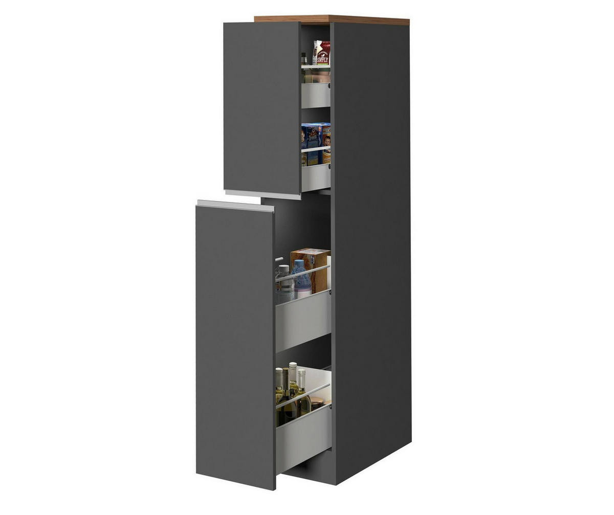 KÜCHENSCHRANK Anthrazit, Eiche 60/30/165 cm - Eichefarben/Anthrazit, Holzwerkstoff (30/165/60cm) - DMORA