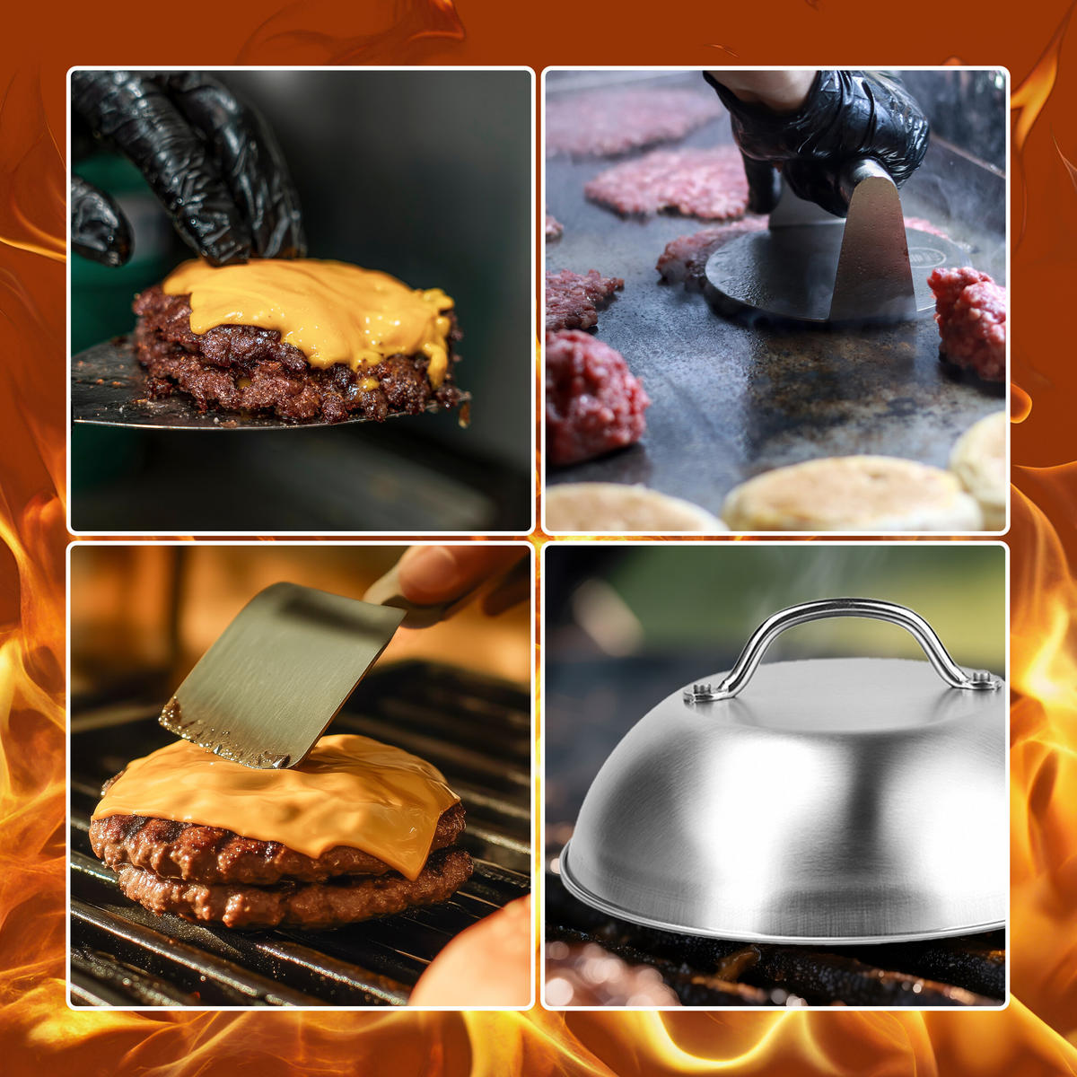 3XSADA na Burger - strieborná, kov (22/11/22cm) - Relaxdays