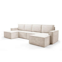 WOHNLANDSHAFT Orto Beige - Beige, Holzwerkstoff/Textil (320/93/142cm) - Bettso