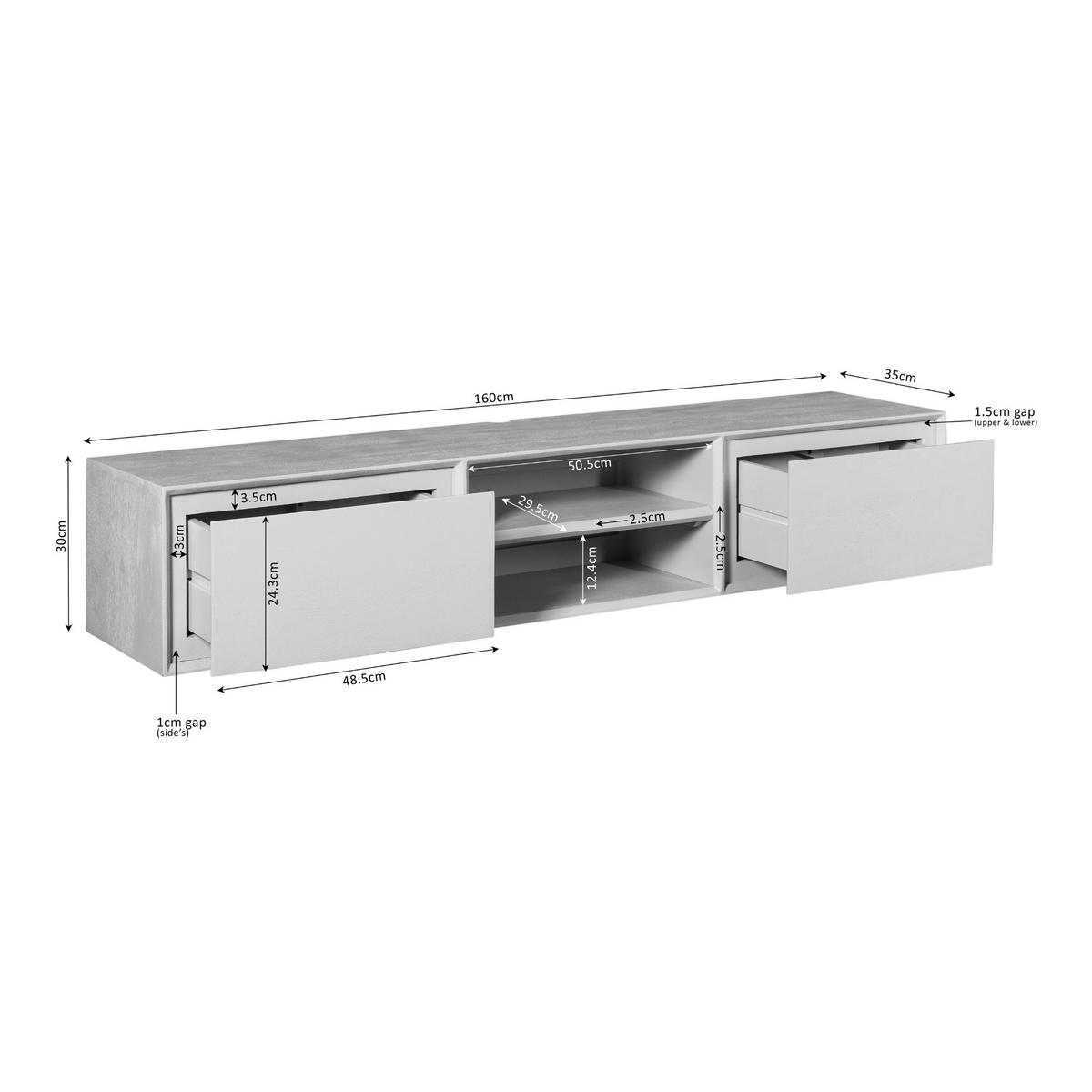 TV-MÖBEL Ambiance Braun 35/165/30 cm - Braun, Holz (165/30/35cm) - Starfurn