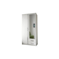 KLEIDERSCHRANK Duo in Weiß mit Aufleistungen in Chrom 91x199x58 cm (BxHxT) – Drehtürenschrank 91 cm Breite - Weiß, Holzwerkstoff (120/200/80cm)