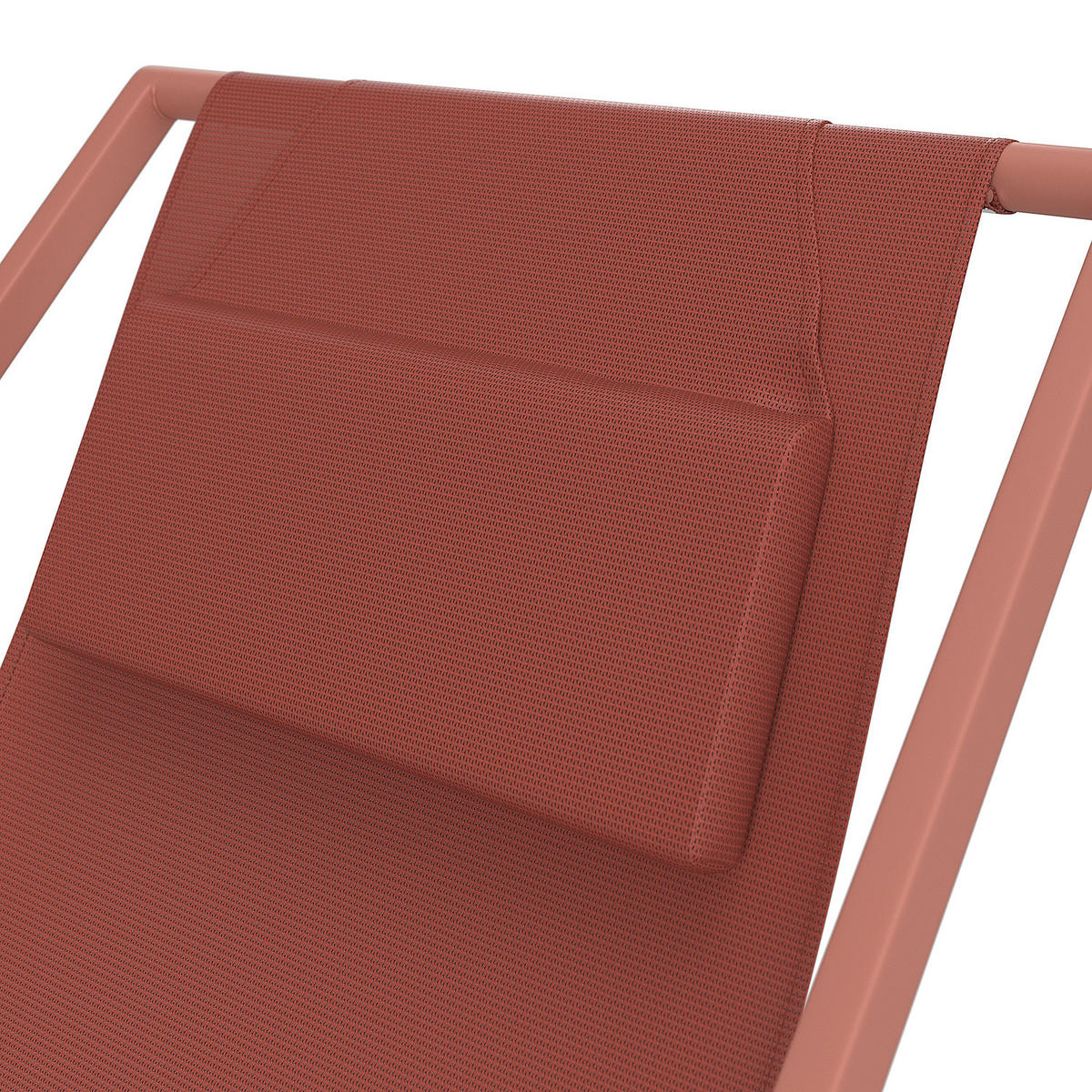 LIEGESTUHL - Stahl / Polyrattan - 2er-Set - Terracotta, Textil/Metall (63/93/104cm) - home24