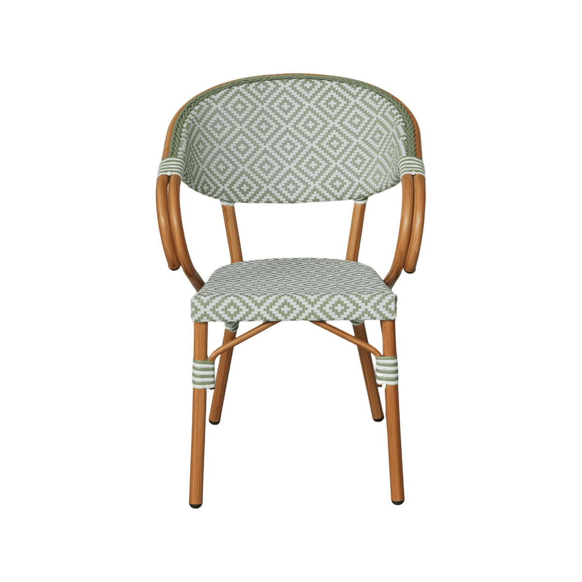 GARTENSTÜHLE Stapelbare Weiß Grün 2er-Set - Hellgrün, Metall (57/84/57cm) - Mobili Rebecca