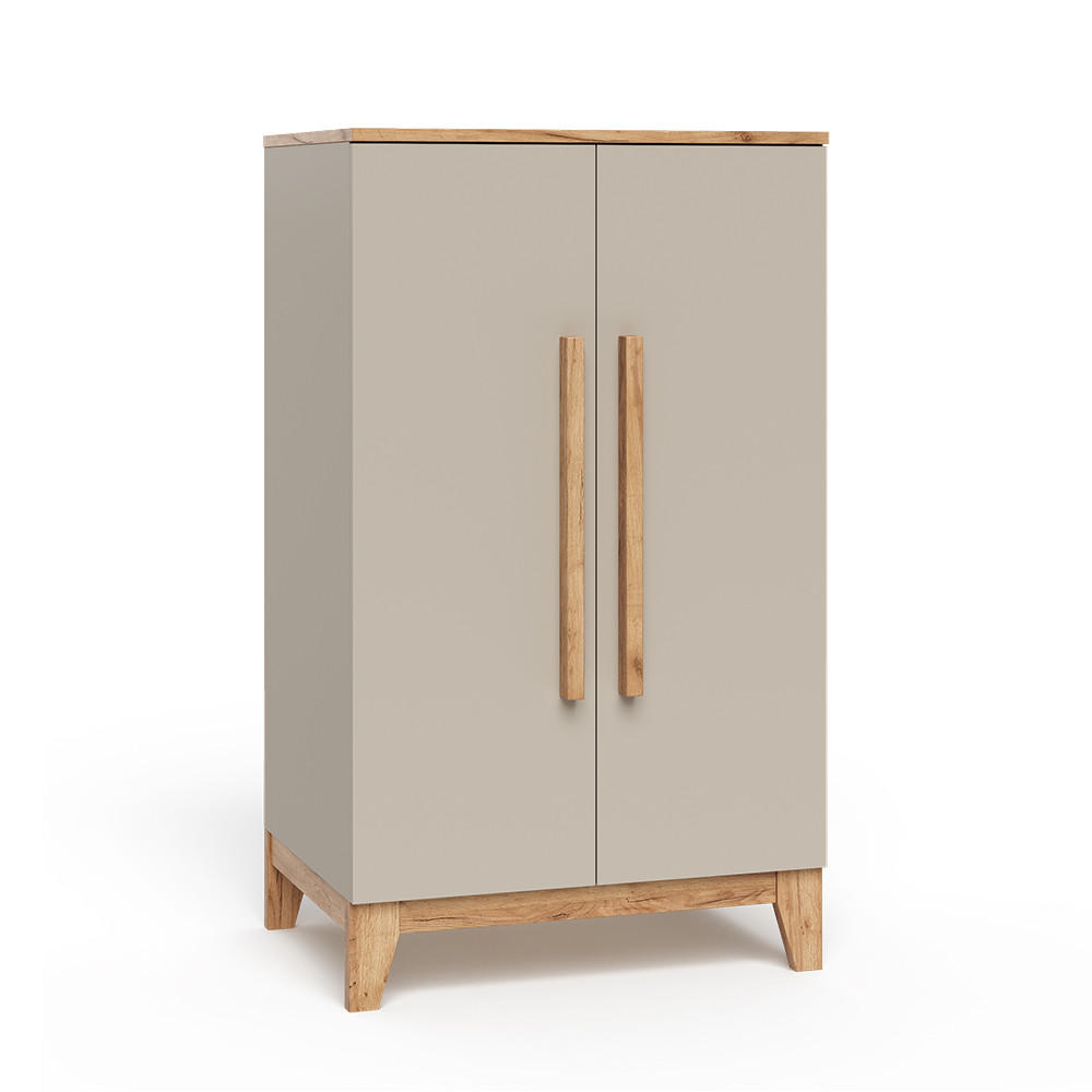 DĚTSKÁ ŠATNÍ SKŘÍŇ Malia Kašmír - kašmírová/světle šedá, kompozitní dřevo (70/120/53.4cm) - VitaliSpa