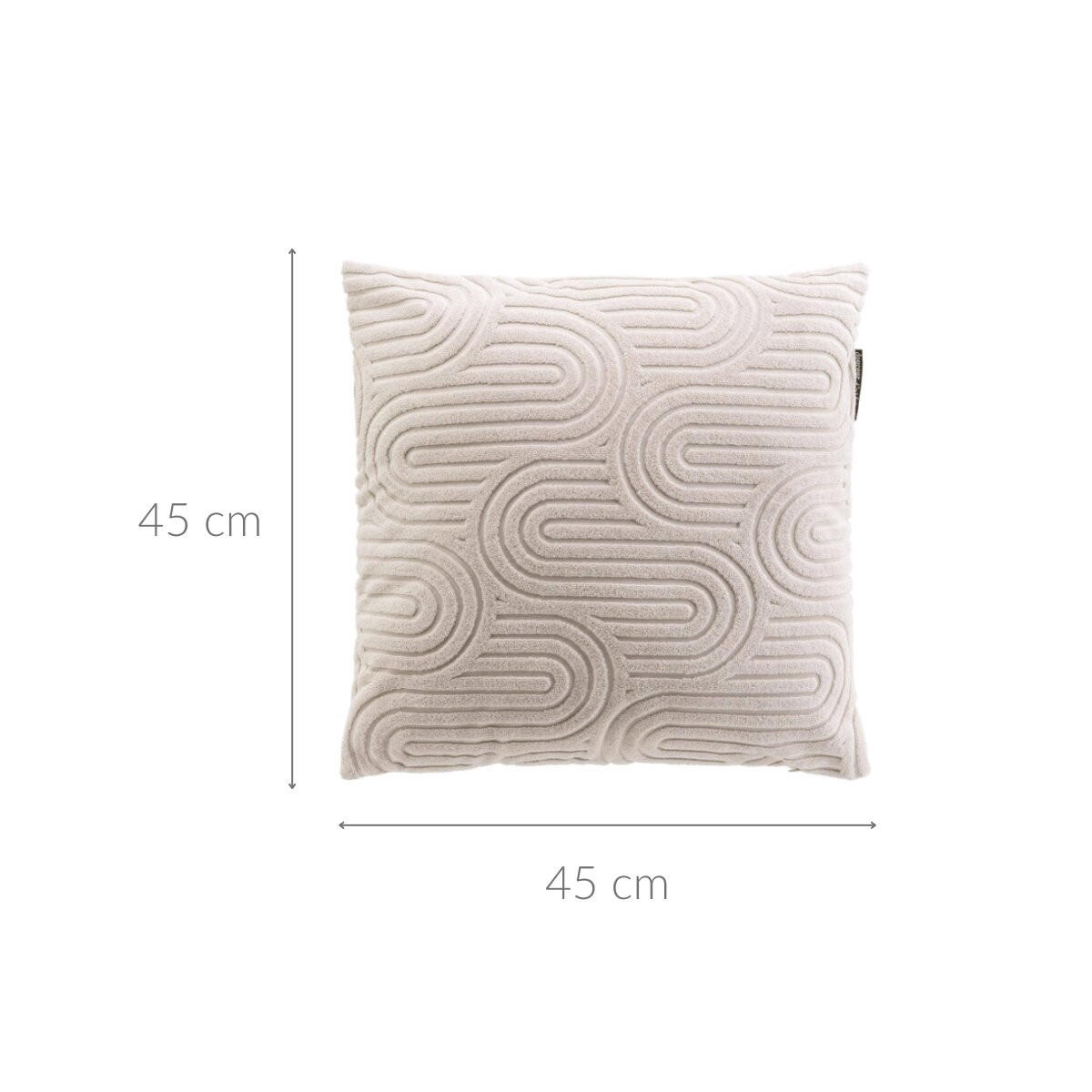 DEKOKISSEN Pila Plüschmuster 45/45 cm - Beige, Textil (45/45cm) - Douceur d´intérieur