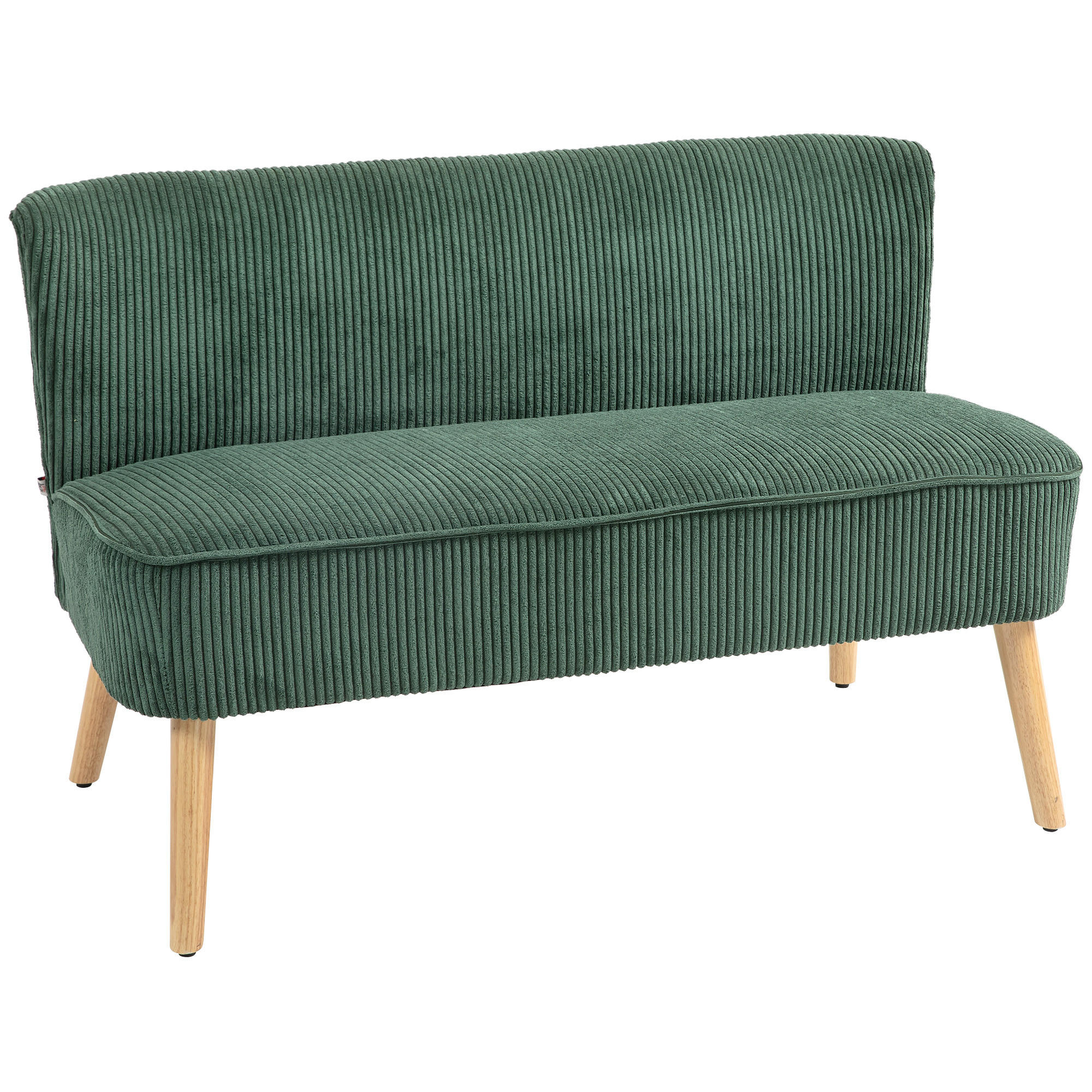 SOFA, 2 Sitzer , 117 x 56,5 x 77 cm, Grün - Grün, Kunststoff (117/77/56.5cm) - HOMCOM
