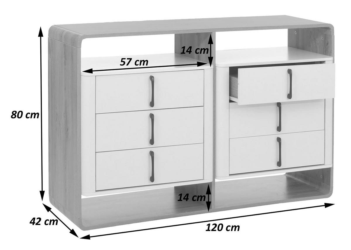 VYSOKÁ SKŘÍŇ Bílá - bílá, dřevo (120/80/42cm) - MCW