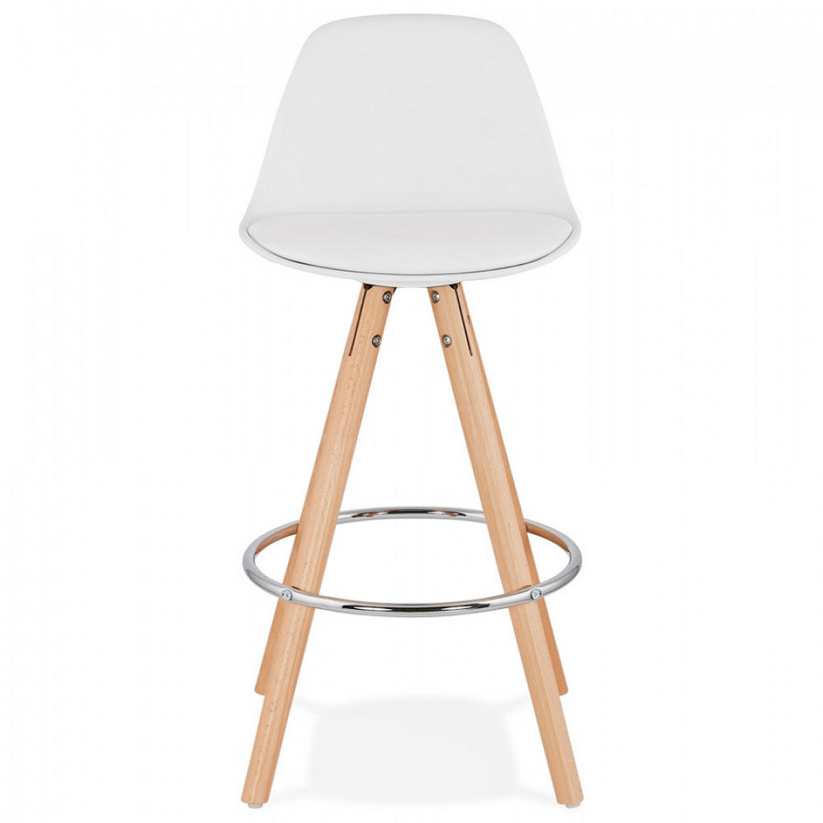 BARHOCKER Weiß 42x85x42cm - Buchefarben/Weiß, Holz/Kunststoff (42/85/42cm) - AlterEgo
