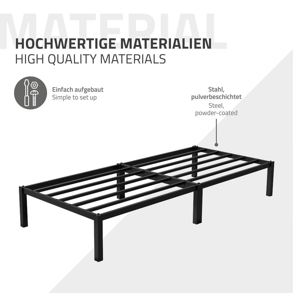 Thumbnail - Ml-Design Metallbett, Schwarz, Metall, Rechteckig, 90x200 cm, Schlafzimmer, Betten, Metallbetten