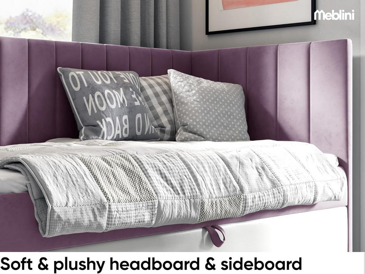 KINDERBETT MAYA 3 - Lila/Weiß, Holzwerkstoff (106/208cm) - Meblini